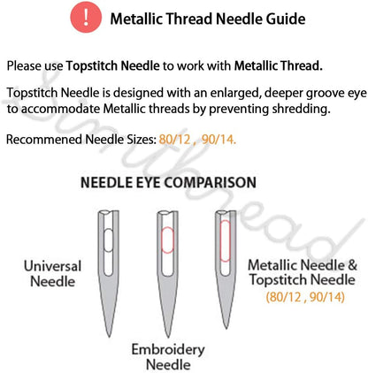 6 Spools Metallic Embroidery Machine Thread (3 Gold+ 3 Silver Colors) 500M(550Y) for Embroidery and Decorative Sewing