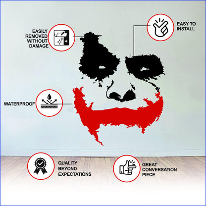 Slaf Ltd. Vinyl Wall Decal Scary Joker Face Why So Serious   Removable Die Cut