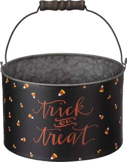 Halloween Metal Buckets, Set of 2, Trick or Treat