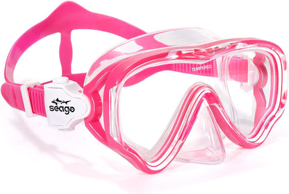 Kids Swim Goggles Snorkel Diving Mask for Youth(5-15), Anti-Fog 180° Clear View