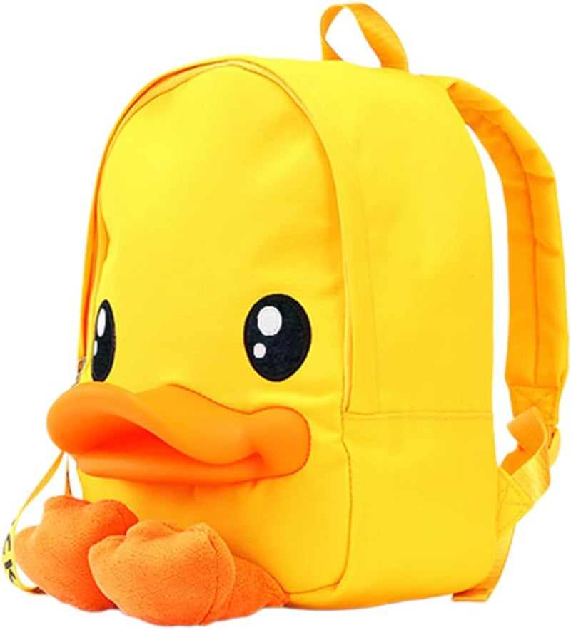 B.Duck Kids Backpack,Girls 3D Cartoon Book Bag Cute Travel Casual Yellow Schoolbag Kindergarten