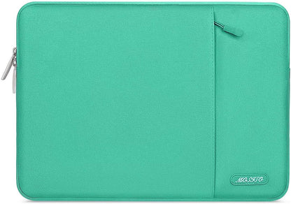 Laptop Sleeve Bag Compatible with Macbook Air/Pro, 13-13.3 Inch Notebook, Compatible with Macbook Pro 14 Inch M3 M2 M1 Chip Pro Max 2024-2021, Polyester Vertical Case with Pocket, Biscay Green