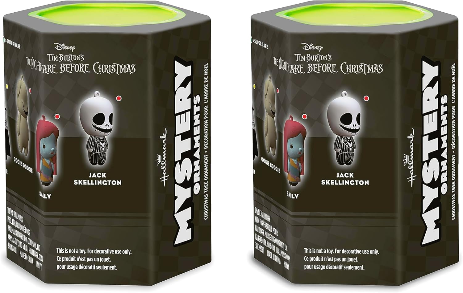 Disney Tim Burton'S the Nightmare before Christmas Mystery Christmas Ornaments, Set of 2, Shatterproof