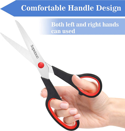 Scissors Set of 24-Pack, 8" Scissors All Purpose Comfort-Grip Handles Sharp Scissors for Office Home School Craft Sewing Fabric Supplies, High/Middle School Student Teacher Scissor, Right/Left Hand