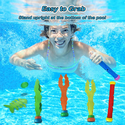 Pool Diving Toys Games - 31 PCS Swimming Pool Toys for Kids Teens with Diving Rings Dive Sticks Underwater Treasures Torpedo Bandits Fish Toys Etc Fun Water Swim Toys for Boys Girls Adults