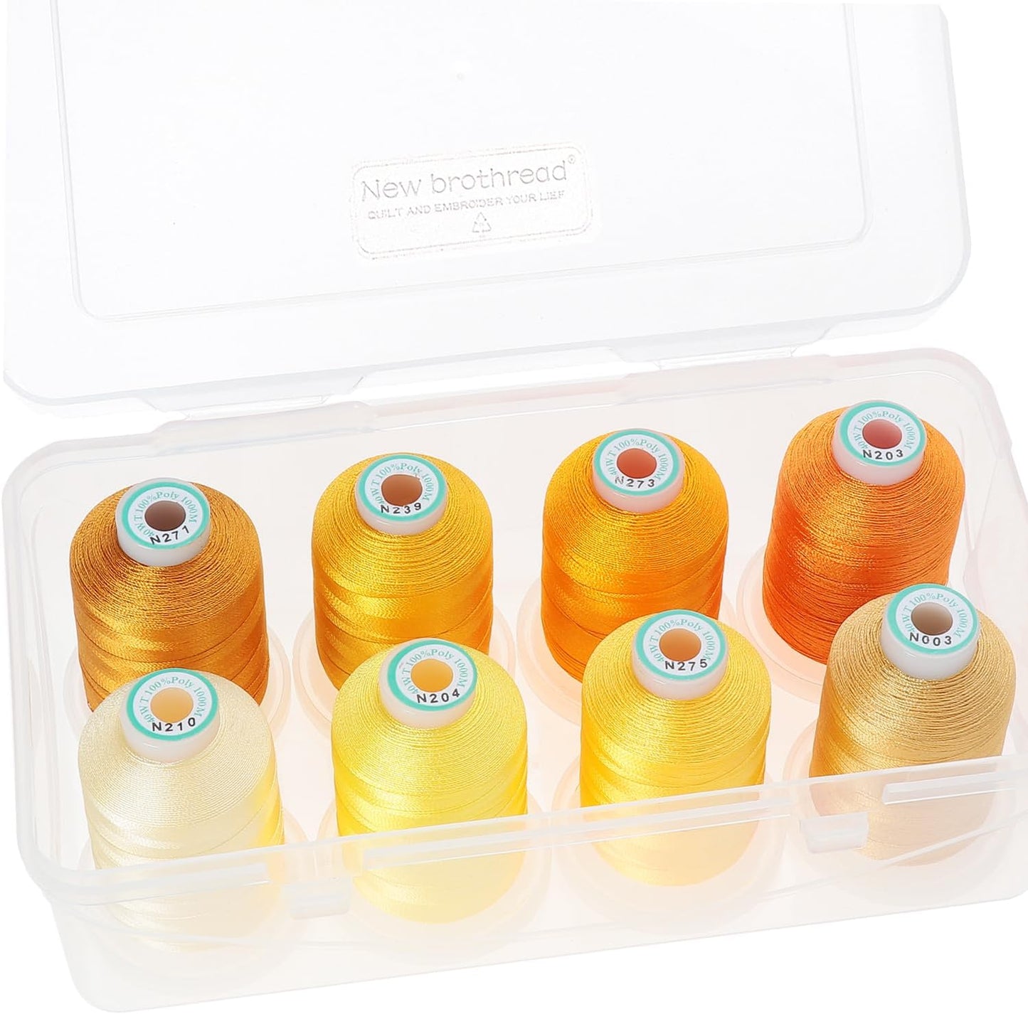 - 20 Options - 8 Snap Spools of 1000M Each Polyester Embroidery Machine Thread with Clear Plastic Storage Box for Embroidery & Quilting - Variegated Color1