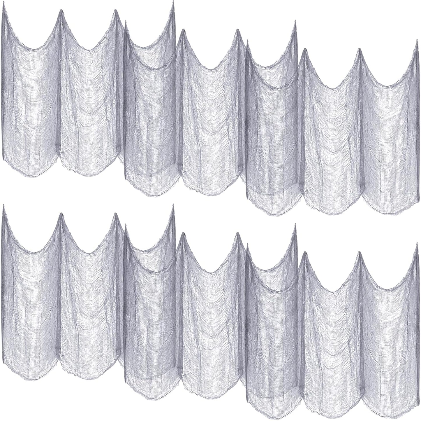 6 Pack Grey Halloween Creepy Cloth 30 X 75 Inch Halloween Decoration Spooky Scary Gauze Cloth Black Cheesecloth for Halloween Party Supplies Outdoor Yard Home Wall Doorways