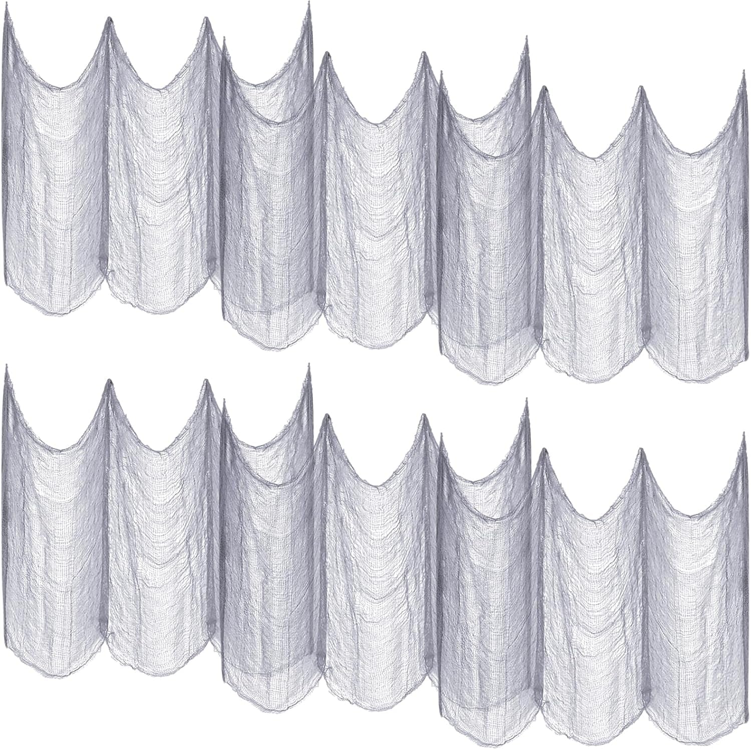 6 Pack Grey Halloween Creepy Cloth 30 X 75 Inch Halloween Decoration Spooky Scary Gauze Cloth Black Cheesecloth for Halloween Party Supplies Outdoor Yard Home Wall Doorways