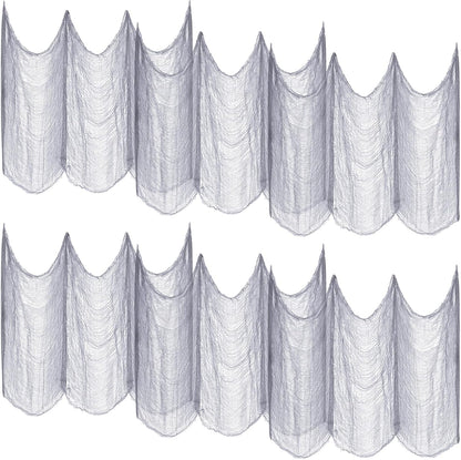 6 Pack Grey Halloween Creepy Cloth 30 X 75 Inch Halloween Decoration Spooky Scary Gauze Cloth Black Cheesecloth for Halloween Party Supplies Outdoor Yard Home Wall Doorways