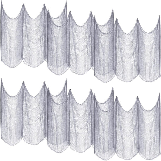 6 Pack Grey Halloween Creepy Cloth 30 X 75 Inch Halloween Decoration Spooky Scary Gauze Cloth Black Cheesecloth for Halloween Party Supplies Outdoor Yard Home Wall Doorways