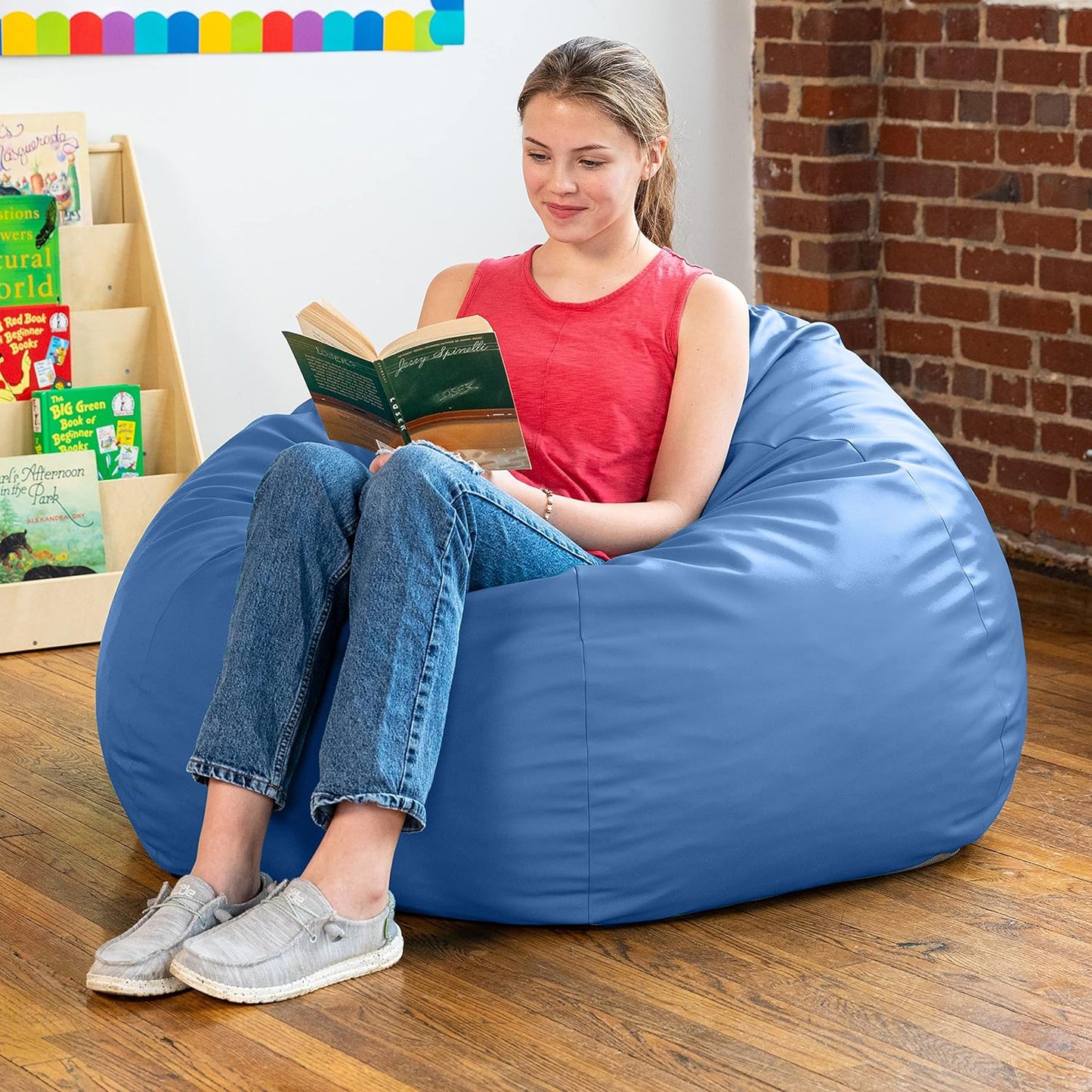 Gumdrop Jr. Kids Bean Bag for Early Childhood & Educational Environments, Premium Vinyl - Turquoise