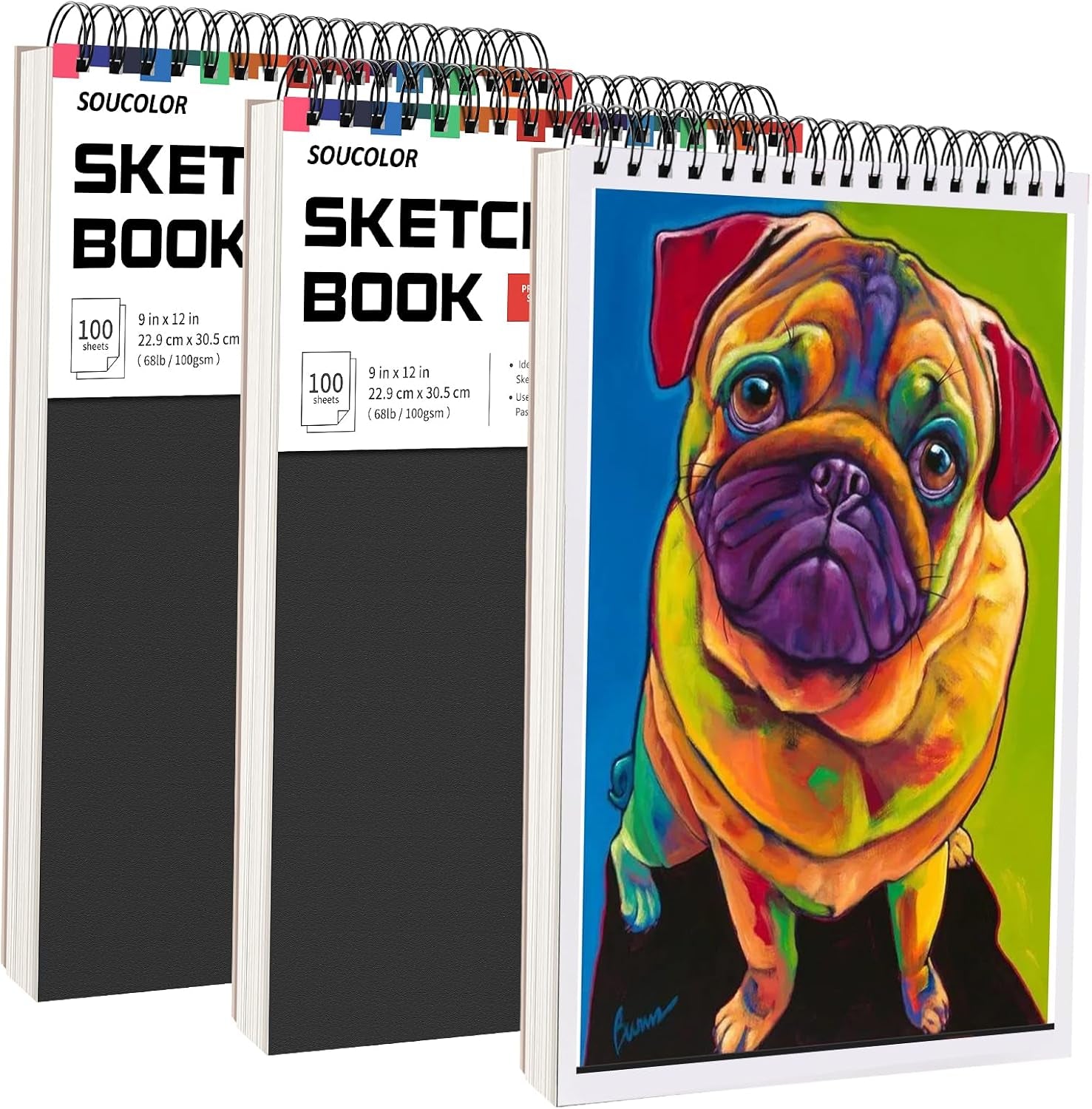 9" X 12" Sketch Book, 1-Pack 100 Sheets Spiral Bound Art Sketchbook, (68Lb/100Gsm) Acid Free Artist Drawing Book Paper Painting Sketching Pad for Kids Students Adults Beginners