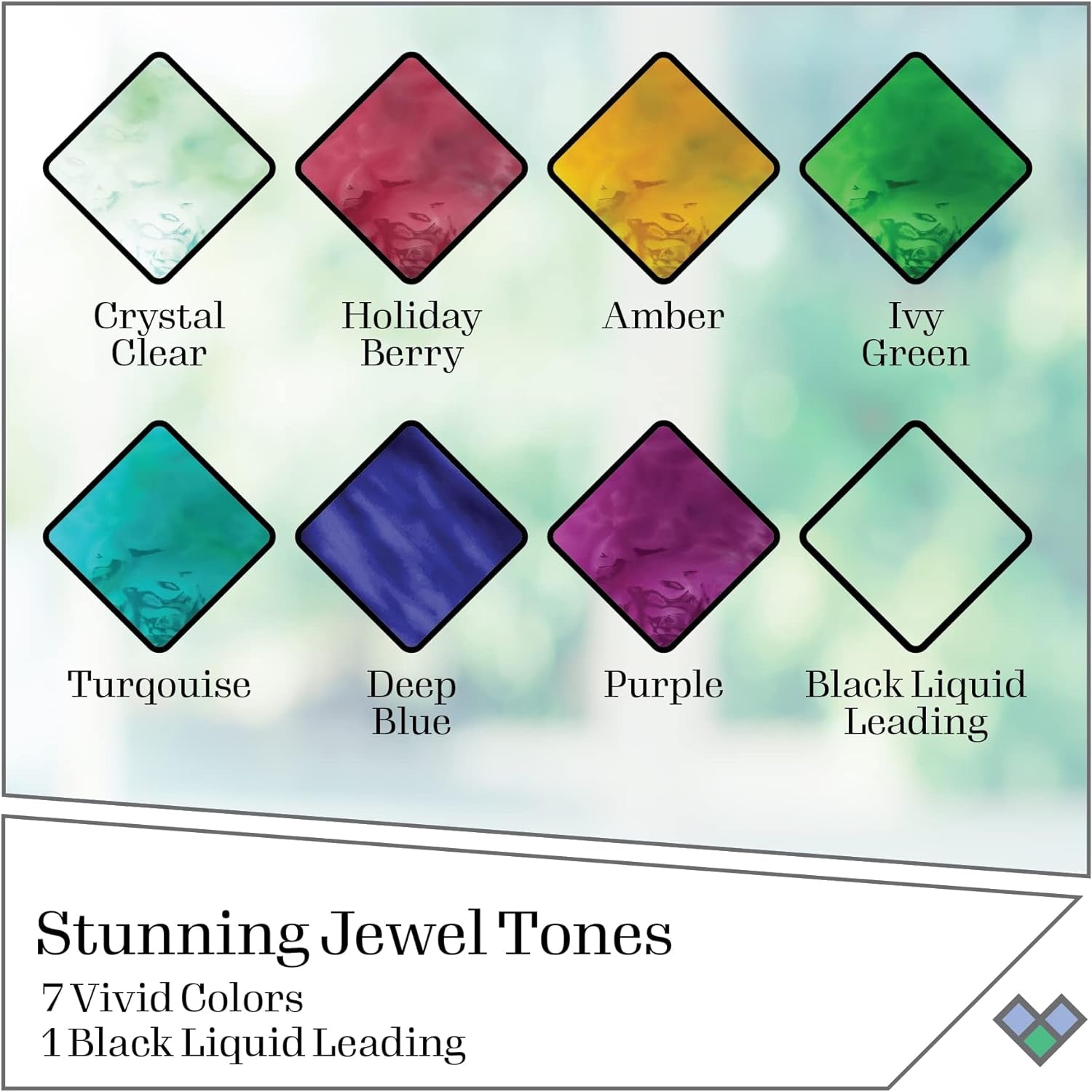 Jewel Tones PROMOGGJL22 Stained Kit, 8 Piece Glass Paint Set for DIY Arts and Crafts, Perfect for Beginners and Artists