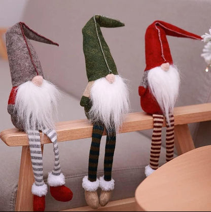 3Pcs New Christmas Decoration Long Legs Rudolph Doll Christmas Children Gift Hotel Mall Window Decoration