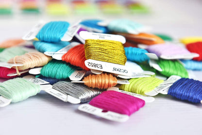 Rainbow Embroidery Floss String - Cross Stitch Thread- Friendship Bracelets Floss Bobbins- Crafts Floss-50 Pcs 8M Mercerized Embroidery Floss Bobbins Included of 2 Pcs Metallic Embroidery Thread