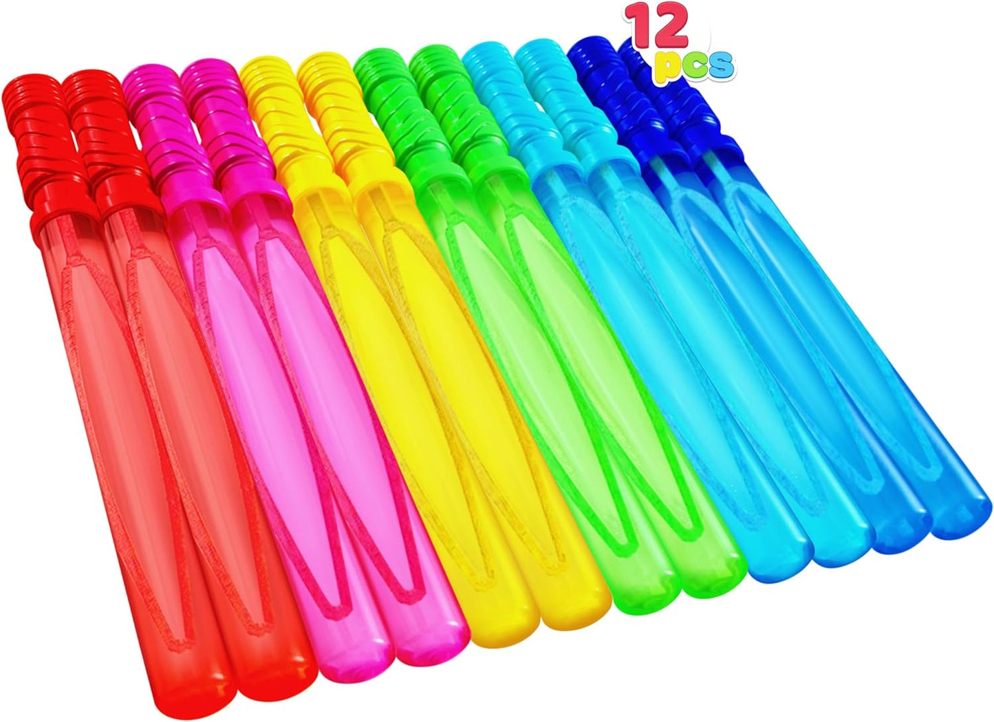 14.6’’ Big Bubble Wands for Kids, 6 PCS Bubble Wand with Bubbles Refill Solution for Summer Toy Party Favor, Outdoors Activity, Easter Basket Stuffers, Birthday Gift