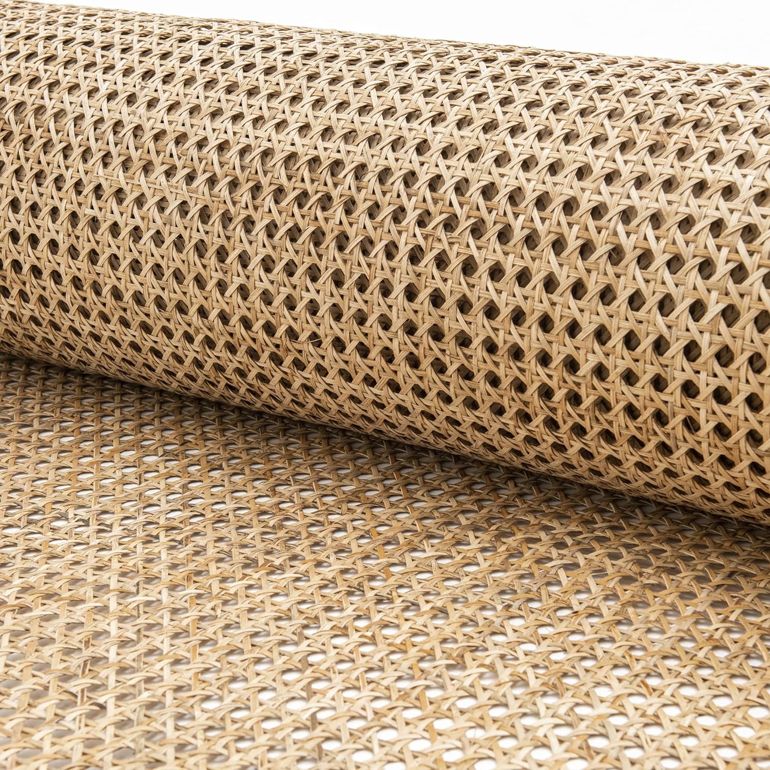 24" Width Natural Rattan Webbing for Caning Projects | 24" W X 5 Ft L | Pre-Woven Open Mesh Cane - Cane Webbing Sheet- Natural Rattan Cane Webbing Roll (5 FEET)