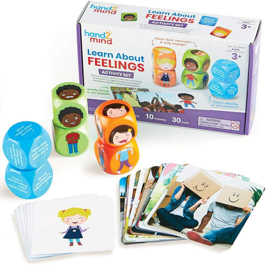 Learn about Feelings Set, Social Skills Games for Kids, Social Emotional Learning Activities, Play Therapy Toys for Counselors, Calm down Corner Supplies, Autism Learning Materials
