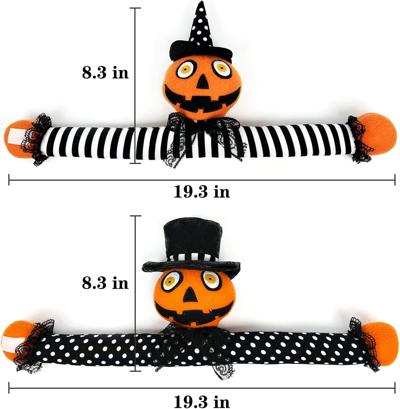 2 Pack Halloween Curtain Buckle Doll Pumpkin Curtain Tieback Hold Back Fastener for Window Home Hotel Room Decoration (Orange and Black)