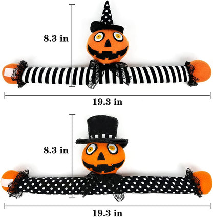 2 Pack Halloween Curtain Buckle Doll Pumpkin Curtain Tieback Hold Back Fastener for Window Home Hotel Room Decoration (Orange and Black)