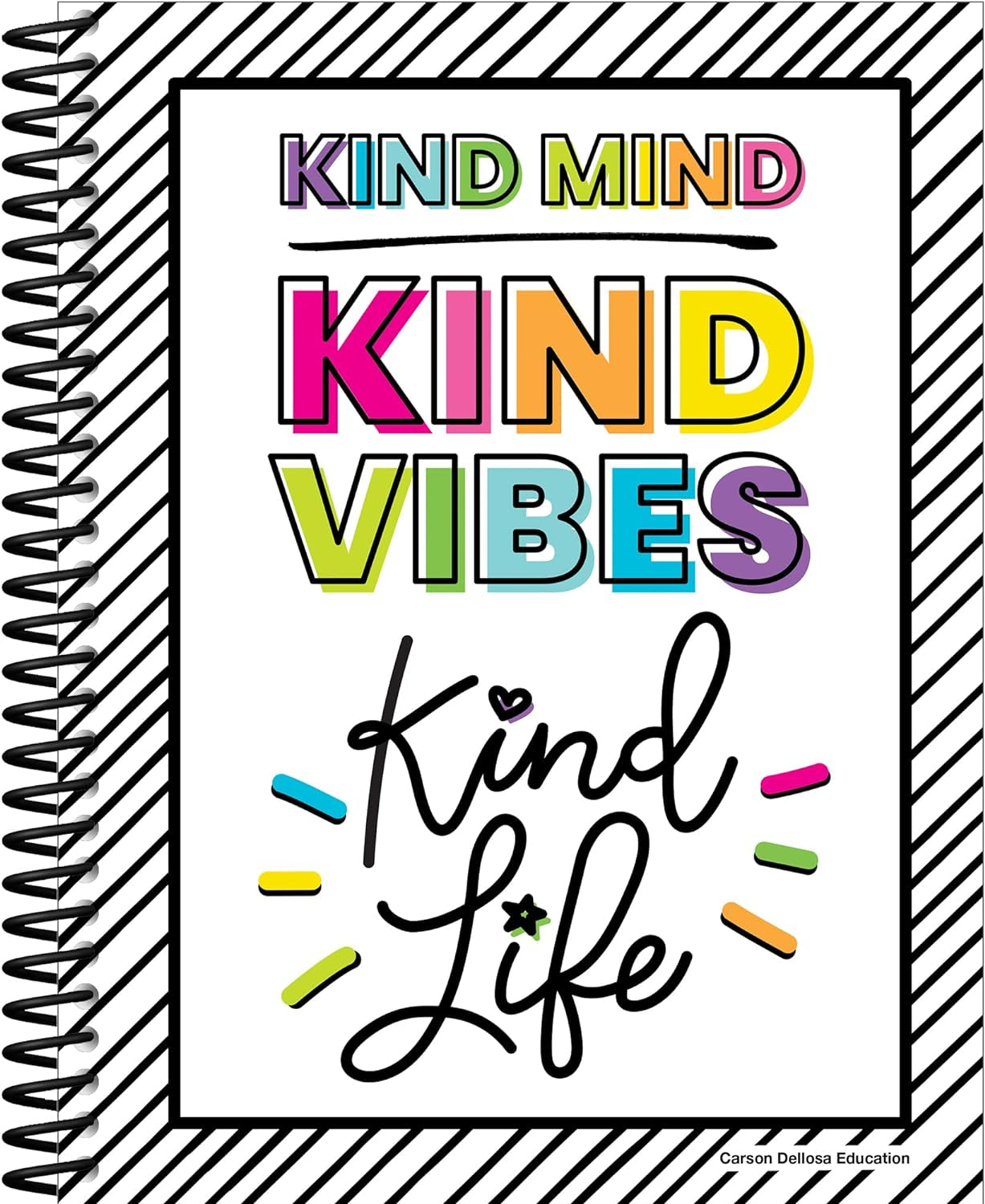 Carson Dellosa Kind Vibes Teacher Planner, 8" X 11" Undated Spiral Planner with Planner Stickers, Daily Planner, Weekly Planner & Monthly Planner, Classroom and Homeschool Organizer, School Supplies