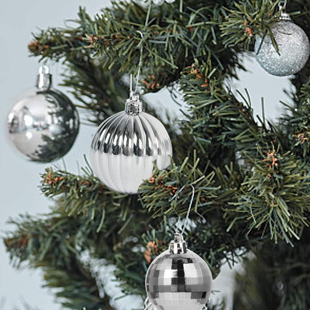 Christmas Ball Ornaments, 34 Ct Xmas Tree Decorations, Holiday Hanging Balls (Golden, 1.57")