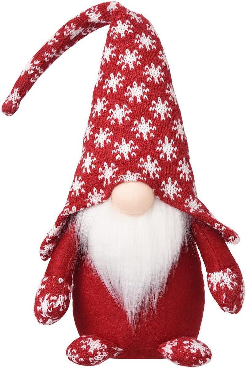 Handmade Christmas Plush Gnomes Home Tomte Gnome for All Seasons Swedish Dwarf Figurine Coffee Corner Decorations 16 Inches (Red)