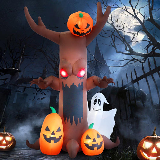 9Ft Ghost Pumpkin Tree Halloween Outdoor Inflatable Decoration, Outdoor Decoration with LED Lights, Holiday Inflatable Decoration for Outdoor Patio, Garden, Lawn