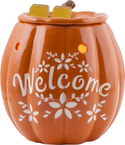 Wax Melt Warmer, Wax Warmer for Scented Wax Melts - Autumn Collection Welcome Fall - Candle Wax Melter for Fragrance Cubes and Tarts