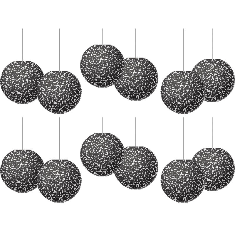 Composition 8" Hanging Paper Lanterns, 6 Per Pack, 2 Packs