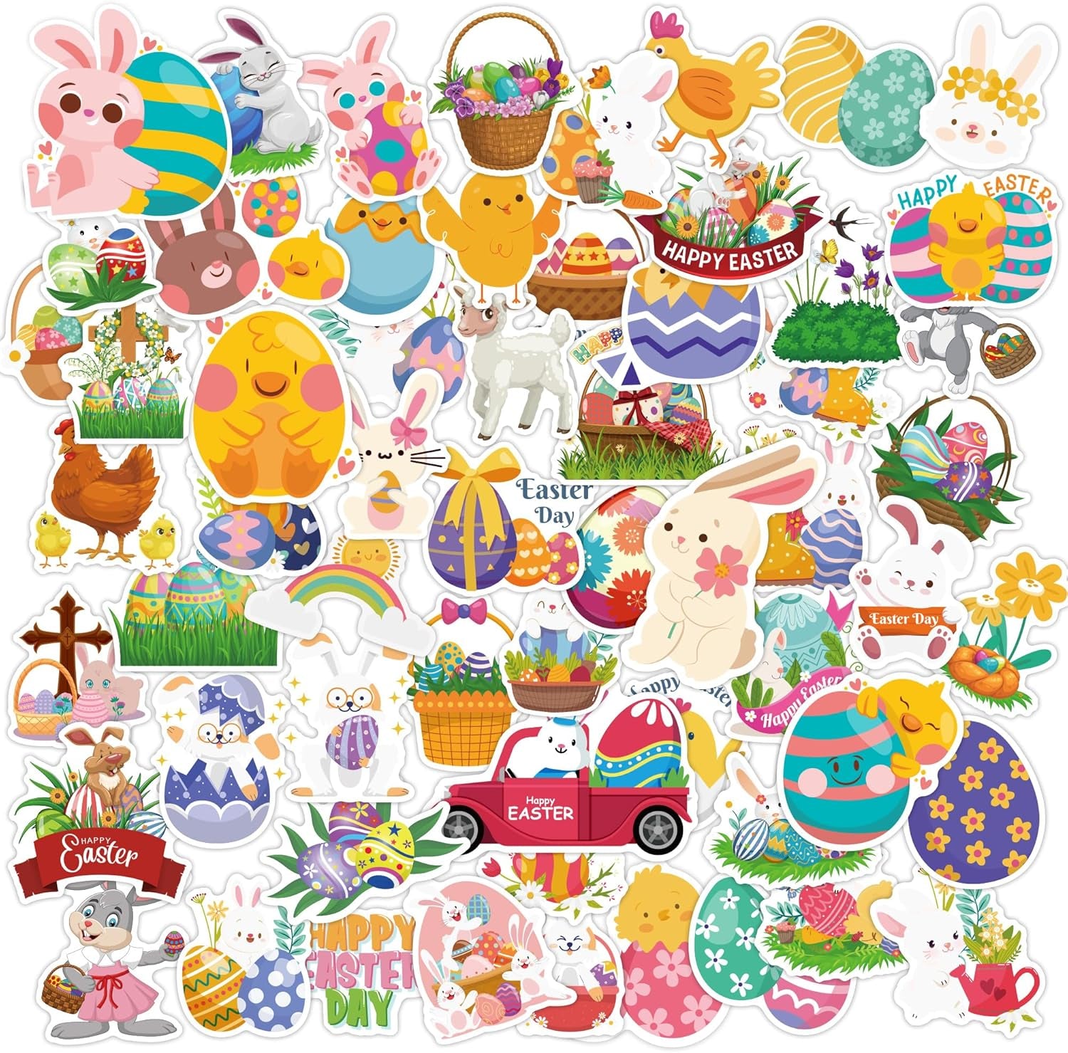 Easter Stickers | 120 PCS Easter Stickers for Kids -Easter Egg Stuffers - Vinyl Easter Games Crafts Activities Party Favors - Easter Basket Stuffers - Kids Easter Gifts for Boys Girls