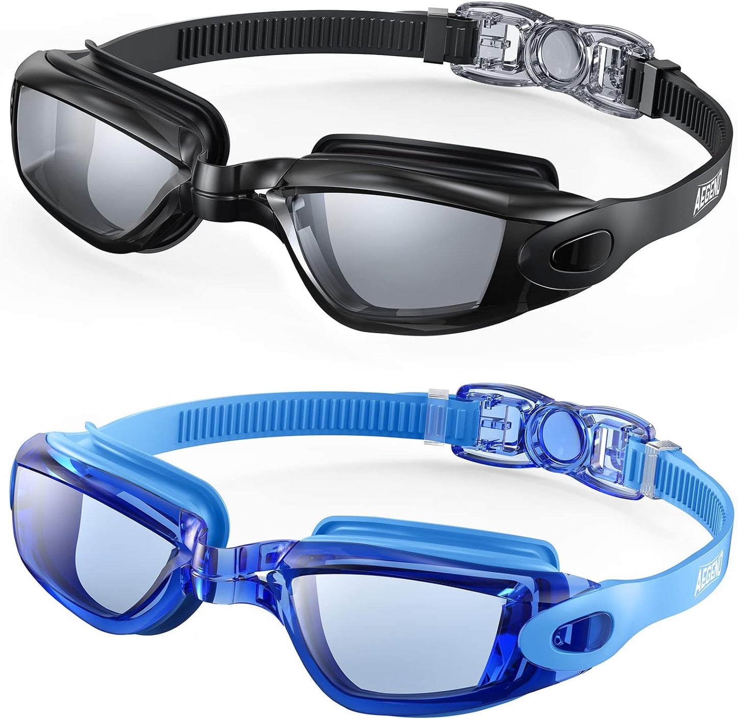 Swim Goggles, 2 Pack Swimming Goggles No Leaking Adult Men Women Youth