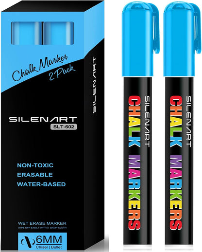 White Liquid Chalk Markers - Chalk Markers White - White Dry Erase Markers Pen - for Chalkboard Signs, Windows, Blackboard, Glass - 3-6Mm Chisel Tip, 3Mm Fine Tip