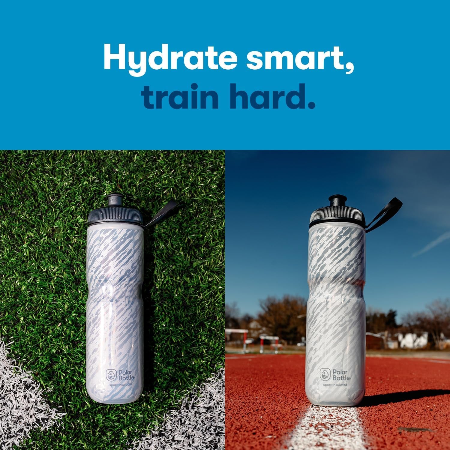 Sport Insulated Water Bottle - Leak Proof Water Bottles Keep Water Cooler 2X Longer than a Regular Reusable Water Bottle -Bpa-Free, Sport & Bike Squeeze Bottle with Handle