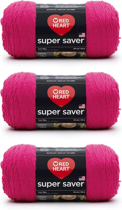 Super Saver White Yarn - 3 Pack of 198G/7Oz - Acrylic - 4 Medium (Worsted) - 364 Yards - Knitting/Crochet