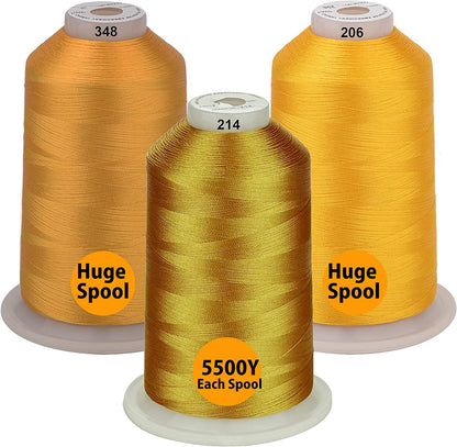 - 33 Selections - Various Assorted Color Packs of Polyester Embroidery Machine Thread Huge Spool 5500Y for All Purpose Sewing Embroidery Machines - #900 Black