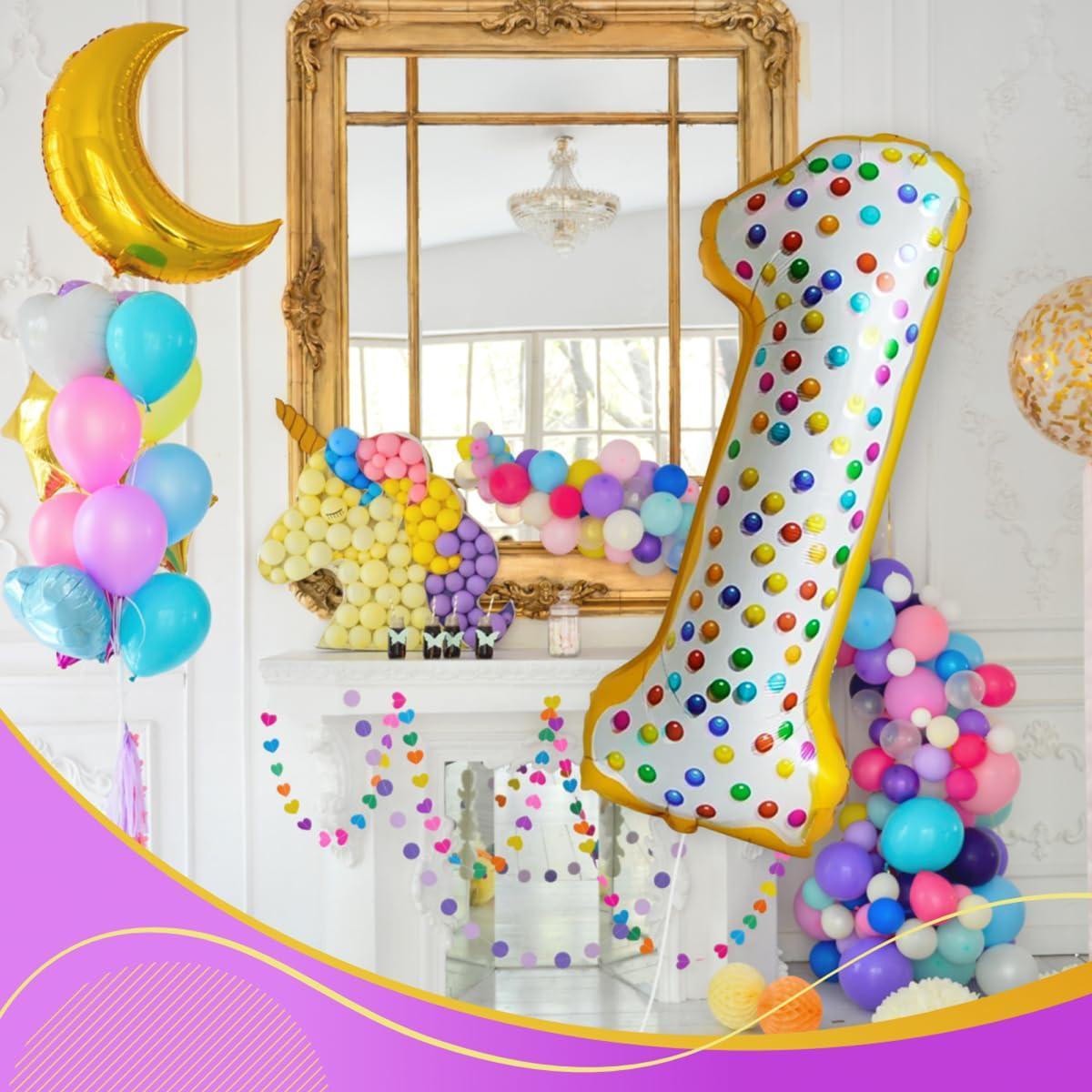 Add a Pop of Pastel with our Donut Balloon 1 Numbers for Girls' or Boys Party