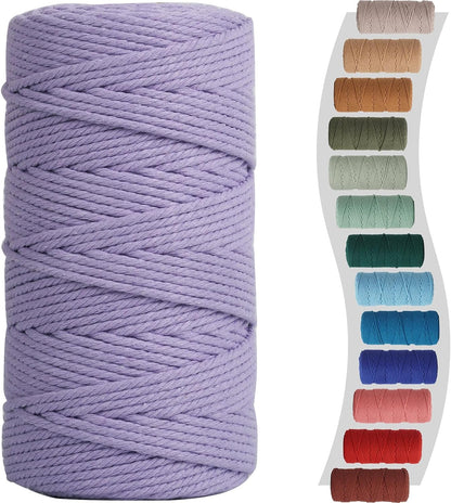 Sage Macrame Cord 3Mm X 220Yards, Colored Cotton Cord, Macrame Rope Macrame Yarn, Colorful Cotton Craft Cord for Macrame Plant Hangers, Macrame Wall Hanging, DIY Crafts