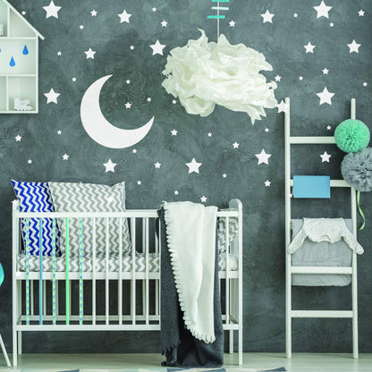 White Stars Stickers   Space Themed Bedroom Constellation Wallpaper Decor Decal