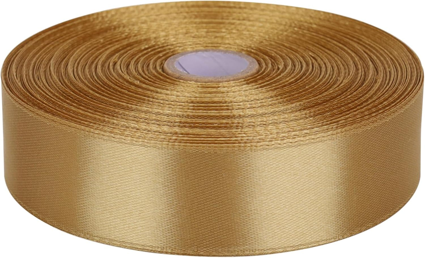 1 Inch Champagne Gold Satin Ribbon 50 Yards Solid Fabric Ribbons Roll for Wedding Invitations, Bridal Bouquets, Sewing, Party Decorations, Gift Wrapping and More