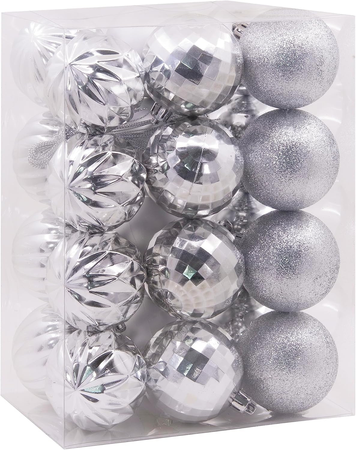 Blue and Silver Christmas Ball Ornaments, Set of 30 Christmas Baubles, Shatterproof