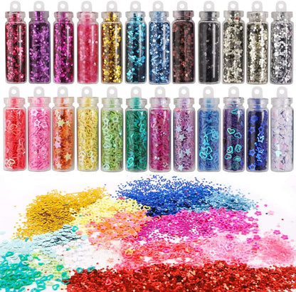 110Pcs Slime Making Kit, Add Ins, Accessories, Glitter, Foam Balls, Fishbowl Beads, Sequins, Shells, Candy Charms, Cups for Slime Party