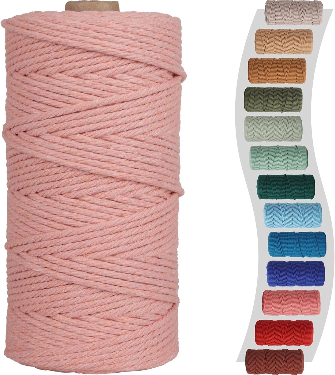 Sage Macrame Cord 3Mm X 220Yards, Colored Cotton Cord, Macrame Rope Macrame Yarn, Colorful Cotton Craft Cord for Macrame Plant Hangers, Macrame Wall Hanging, DIY Crafts