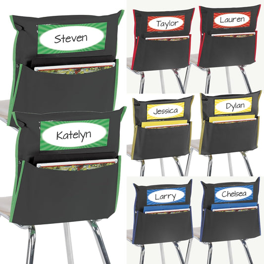 Store More Grouping Chair Pockets - Black - 8 Pcs - Classroom Essentials & Must Haves, Seat Sacks for Students, Desk Organizer, Storage Bag