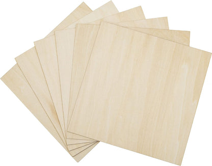 Unfinished Wood, 6 Pack Basswood Sheets for Crafts, Craft Wood Board for House Aircraft Ship Boat Arts and Crafts, School Projects, Wooden DIY Ornaments