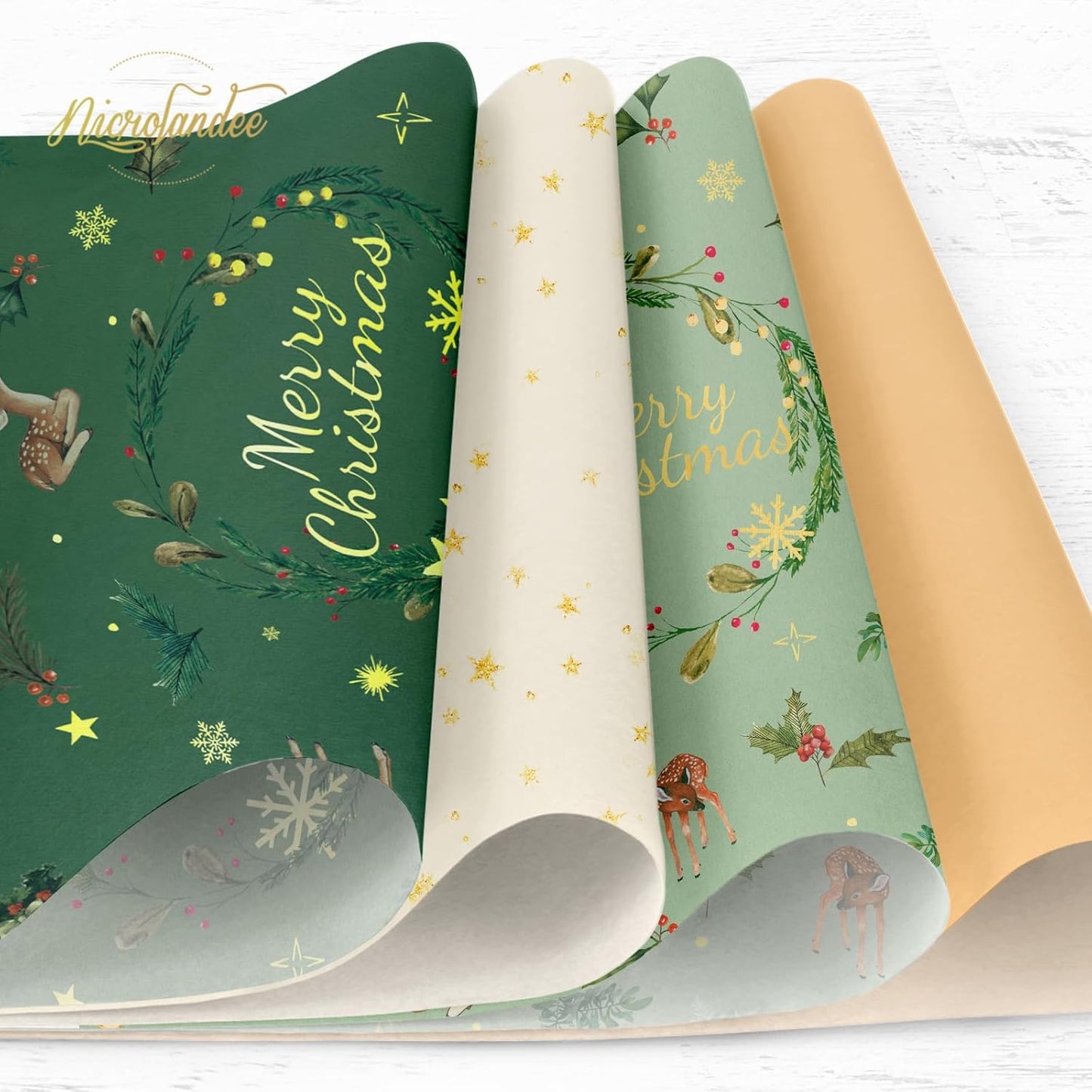 Christmas Tissue Wrapping Paper 24 Sheets, 20 X15 Inches Christmas Tissue Paper for Gift Bags Wrapping, DIY Crafts Gift Wrap Paper for Xmas New Year Holiday Birthday Party