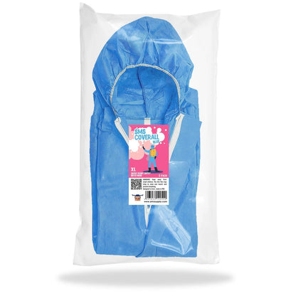 EZGOODZ Disposable Coveralls for Men Women Pack of 5 X Large Blue Hazmat Suits