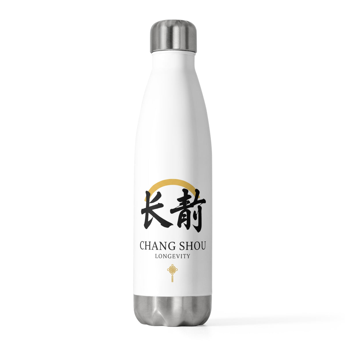 Chang Shou Brush Calligraphy | 20oz Insulated Stainless Steel Tumbler Bottle | Lunar New Year Family & Friend Gift | Red & Gold Festive