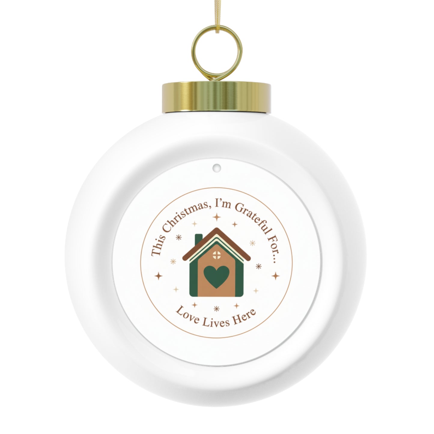 Ceramic Christmas Ball Ornament - Love Lives Here