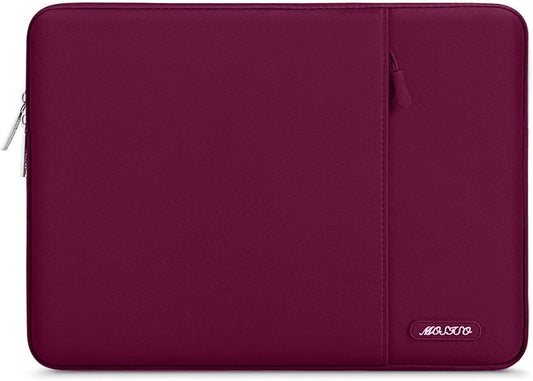 Laptop Sleeve Bag Compatible with Macbook Air 11, 11.6-12.3 Inch Acer Chromebook R11/HP Stream/Samsung/Asus/Surface Pro 9/8/7/6/X/5/4/3, Polyester Vertical Case with Pocket, Wine Red